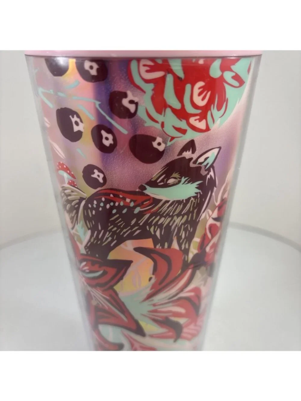 Starbucks Tumbler Cup Enchanted Forest Mushroom Topper Holiday 2022 24oz